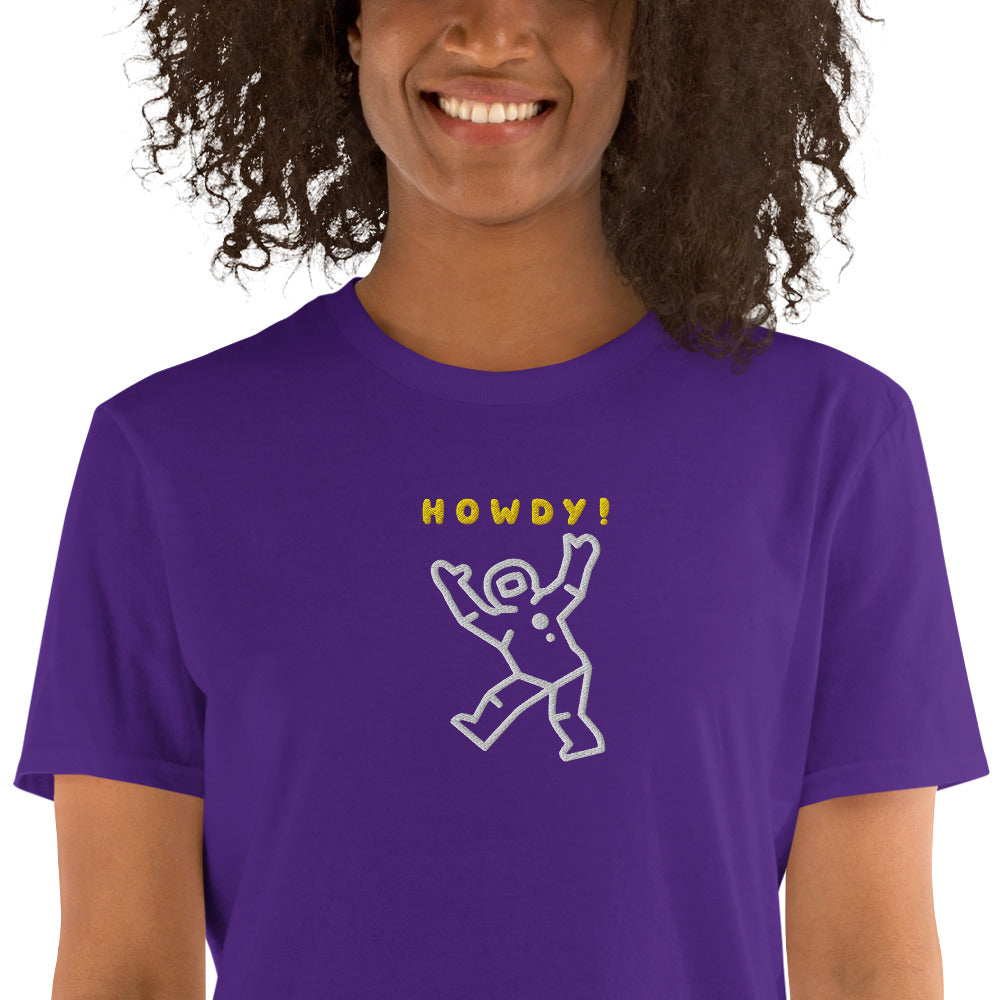 Howdy Astronaut Embroidered TShirt - Purple Color - https://ascensionemporium.net